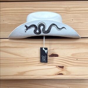 White Snake Design Hat